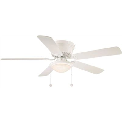 52 In. Hugger Indoor Ceiling Fan W/ Light (White)