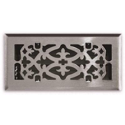 TruAire 4 in. x 12 in. Ornamental Scroll Design in Satin Nickel