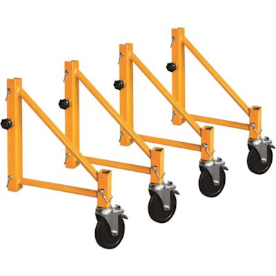MetalTech 14-in. Scaffold Outriggers with 5-in. Heavy Duty Caster Wheels, Compatible with Metaltech Baker Scaffolding, 4-Pack