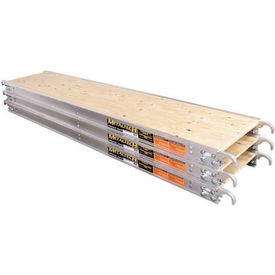 MetalTech Pack of 3 - 7 ft. x 19 in. Scaffolding Platform with 5/8 Plywood Plank and aluminum side