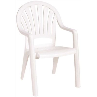 Fan Back White Patio Chair Pack of 4
