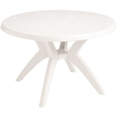 Grosfillex IBIZA 46 in. White Round Plastic Outdoor Dining Table