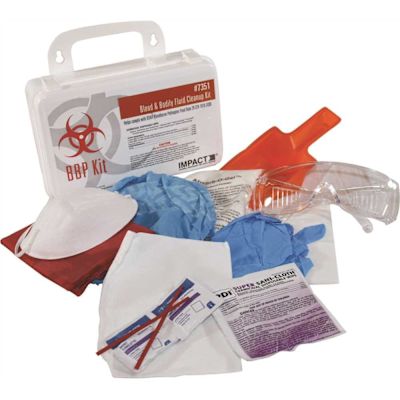 IMPACT PRODUCTS Bloodborne Pathogen Kit with Heavy-Duty Plastic Case