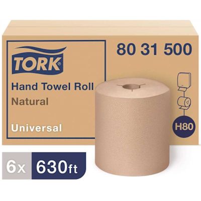 TORK Natural 8 in. Controlled Hardwound Paper Towels (630 ft./Roll, 6-Rolls/Case)