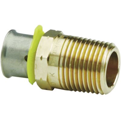 Viega PureFlow 1/2 in.Press x 1/2 in. MPT Zero-Lead Bronze Adapter Fitting (10-Pack)