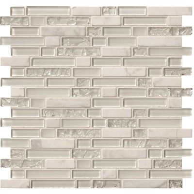 MSI Delano Blanco Interlocking 12 in. x 12 in. x 0.24 in. Glass/Stone Mesh-Mounted Mosaic Wall Tile (14.7 sq. ft./Case)