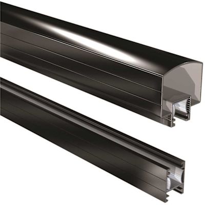 PEAK Aluminum Railing 4 ft. Black Aluminum Deck Railing Hand and Base Rail for 42 in. high system