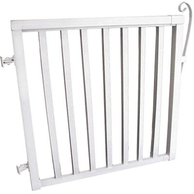 PEAK Aluminum Railing 42 in. x 40 in. White Aluminum Deck Railing Wide Picket Gate