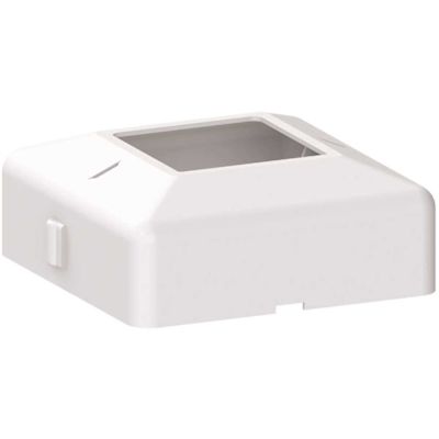 PEAK Aluminum Railing 4 in. x 4 in. White Aluminum Deck Railing Post Base Cover for 42 in. high system