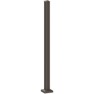 PEAK AquatinePLUS 2.38 in. x 2.38 in. x 4.20 ft. Black Aluminum Hard Surface Pool Fence Post