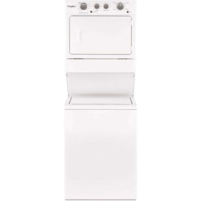 Whirlpool White Laundry Center with 3.5 cu. ft. Washer and 5.9 cu. ft. Gas Dryer with 9 Wash Cycles and AutoDry