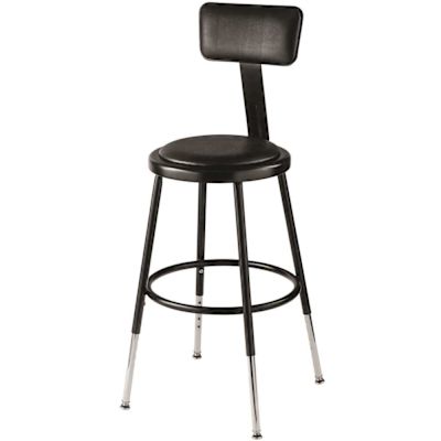 NATIONAL PUBLIC SEATING 18 IN HGT ADJ PAD STOOL BLK