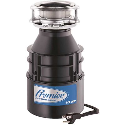 Premier 1/3HP Continuous Feed Garbage Disposal with Factory Installed Power Cord