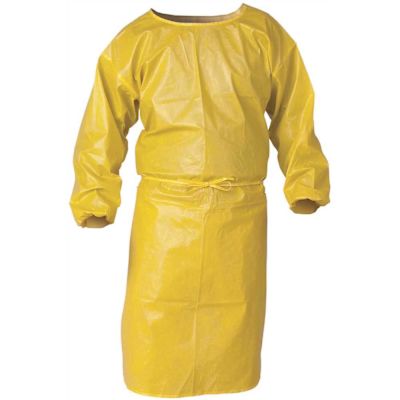 KleenGuard A70 Size 1 Yellow Chemical Spray Protection Smock Bound Seams Elastic Wrists (25 Smocks/Case)