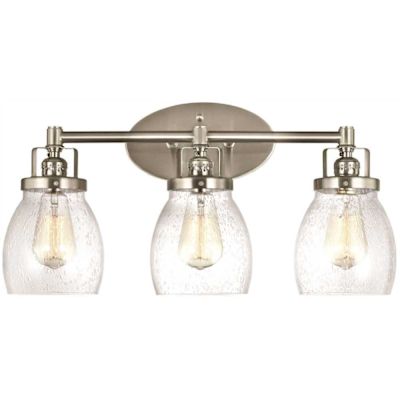 Sea Gull Lighting Belton 21 in. W. 3-Light Brushed Nickel Bath Light