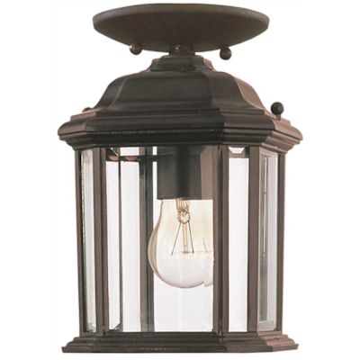 Generation Lighting Kent 1-Light Outdoor Black Semi-Flushmount Convertible Pendant