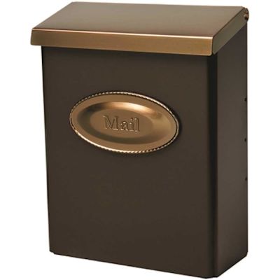 Gibraltar Mailboxes Designer Venetian Bronze with Brushed Brass, Medium, Steel, Locking, Wall Mount Mailbox