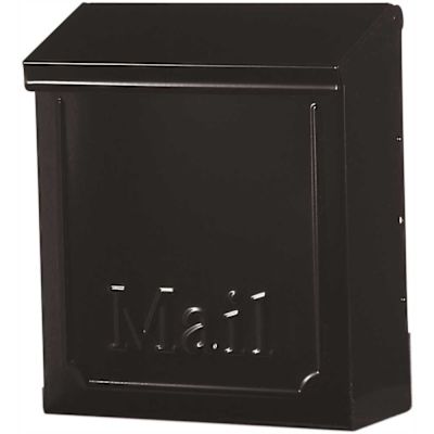 Gibraltar Mailboxes Townhouse Black, Small, Steel, Locking, Vertical, Wall Mount Mailbox