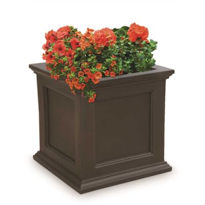 Mayne Fairfield 20 in. Square Self-Watering Espresso Polyethylene Planter