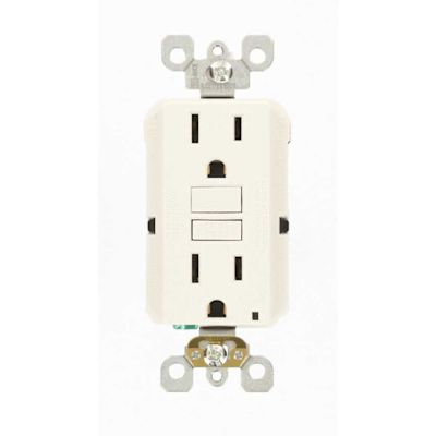 Leviton 15 Amp Self-Test SmartlockPro Slim GFCI Duplex Outlet, White (3-Pack) GFNT1-3W