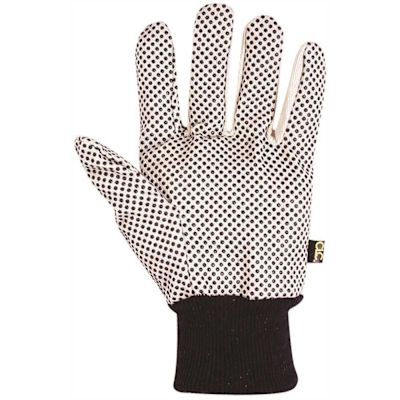 Custom LeatherCraft Large Cotton Canvas Work Gloves with PCV Gripper Dots (1-Pair)