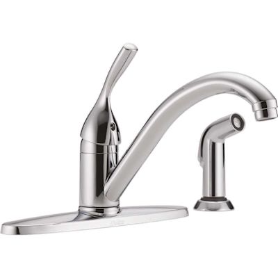 Delta Classic Single-Handle Standard Kitchen Faucet with Side Sprayer in Chrome