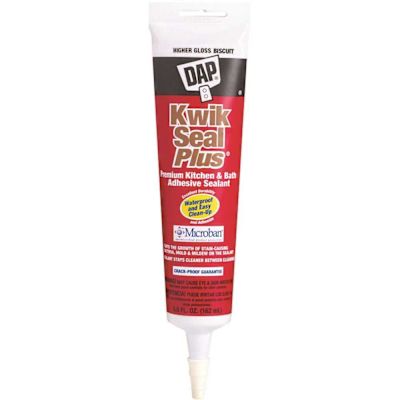 DAP Kwik Seal Plus 5.5 oz. Biscuit Premium Kitchen and Bath Siliconized Caulk