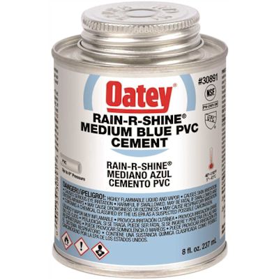 Oatey Rain-R-Shine 8 oz. Medium Blue PVC Cement