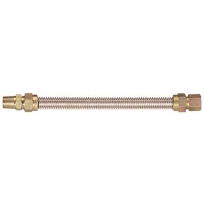 Watts Stainless Steel Gas Appliance Connector, 1/2 in. OD, 3/8 in. ID, 1/2 in. MNPT x 1/2 in. FNPT, 36 in. L