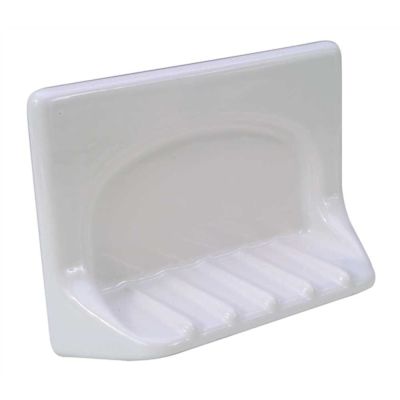 Lenape Wall-Mounted White Ceramic Tub Soap 4 in. x 6 in.