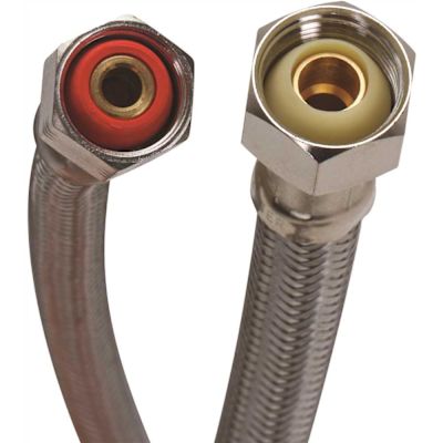 Fluidmaster 1/2 in. Compression x 1/2 in. F.I.P. x 20 in. L Braided Stainless Steel Faucet Connector