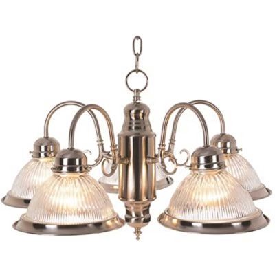 Monument 5-Light Brushed Nickel Chandelier with Clear Glass
