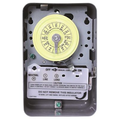 Intermatic T100 Series 40 Amp 125V SPST 24-Hour Mechanical Time Switch with Indoor Enclosure