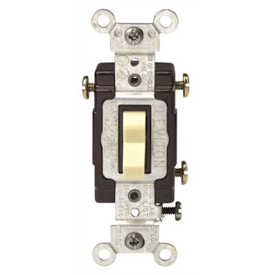 Leviton 20 Amp 120-Volt/277-Volt 3-Way Commercial Grade AC Quiet Toggle Switch with Ivory