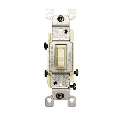 Leviton 15 Amp 3-Way Toggle Switch, White 1453-2W