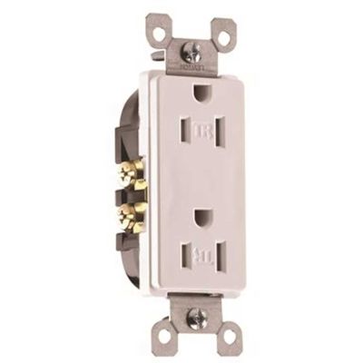 Leviton 15 Amp 125-Volt Decora 2-Pole Residential Grade Tamper-Resistant Duplex Receptacle, Ivory