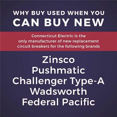 Zinsco New UBIZ Thin 50 Amp 3/4 in. 2-Poile Zinsco RC3850 Replacement Circuit Breaker