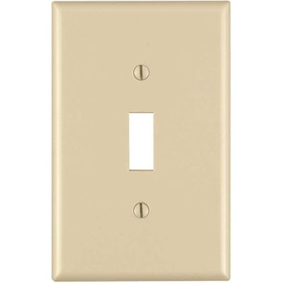 Leviton 1-Gang Ivory Toggle Plastic Midway/Midsize Wall Plate (1-Pack) 80501-I