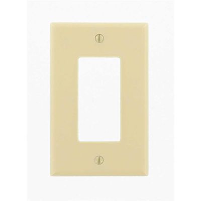 Leviton 1-Gang Ivory Decora/Rocker Plastic Midway/Midsize Wall Plate (1-Pack) 80601-I