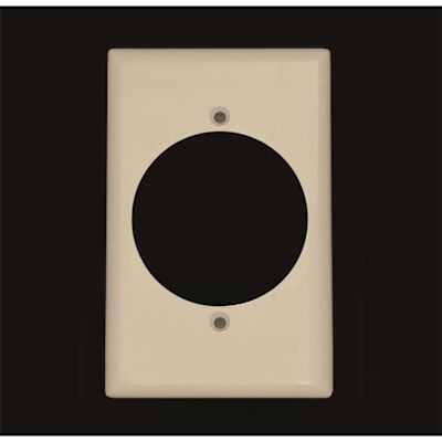 Leviton 1-Gang Ivory 2.15 in. Single Outlet/Receptacle Plastic Midway/Midsize Wall Plate (1-Pack) 80528-I