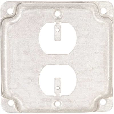 RACO 4 in. W Steel Metallic 1-Gang Exposed Work Square Cover for 1 Duplex Outlet, 1-Pack