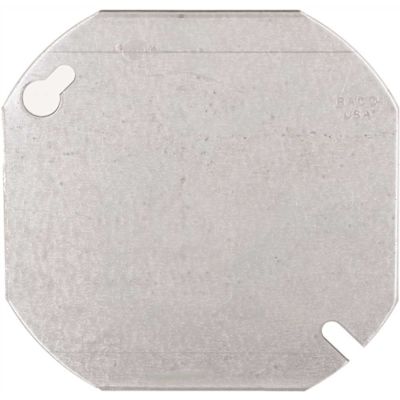RACO 4 in. W Steel Metallic Flat Blank Octagon Cover, 1-Pack