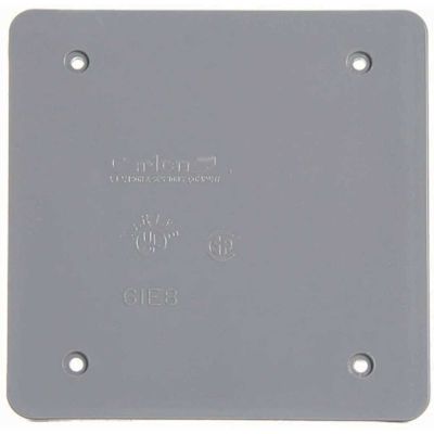 Carlon 2-Gang Blank FS Box Cover Grey