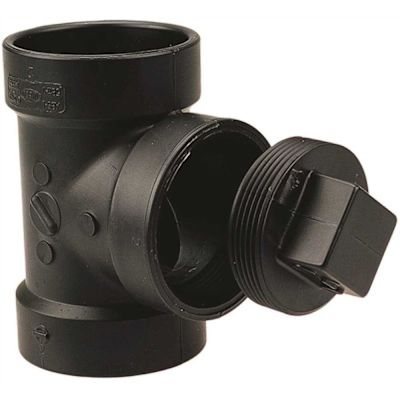 NIBCO 1-1/2 in. ABS DWV Hub x Hub x Cleanout with Plug Test Tee