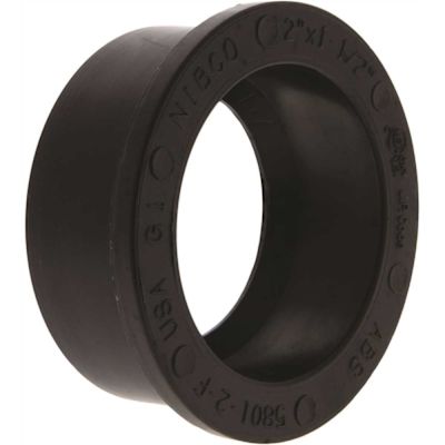NIBCO 2 in. x 1-1/2 in. ABS DWV Spigot x Hub Flush Bushing