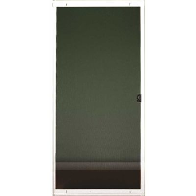 RITESCREEN Standard 30 in. x 80 in. Adjustable Reversible White Finished Painted Sliding Patio Screen Door Steel Frame