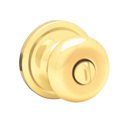 Kwikset Hancock Polished Brass Privacy Bed/Bath Door Knob