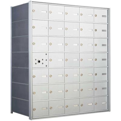 Florence Recessed Wall Mount Horizontal Mailbox with 34 Compartments in Anodized Aluminum