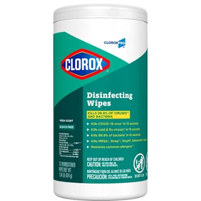 Clorox CloroxPro Clorox Disinfecting Wipes, Fresh Scent, 75 Count (15949)