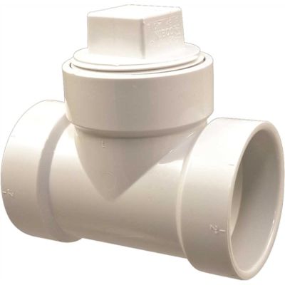 NIBCO 2 in. PVC DWV Hub x Hub x FPT Cleanout Plug Tee